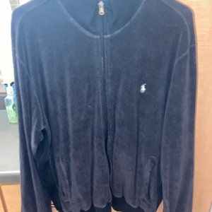 Polo Zip Up Fleece Men's Sweater Size L